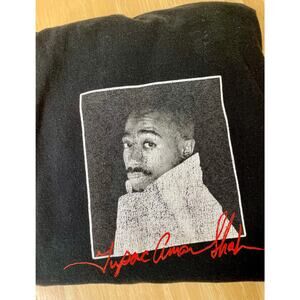 2PAC Tupac Shakur Portrait All Eyez On Me Black Long Sleeve T Shirt Size M